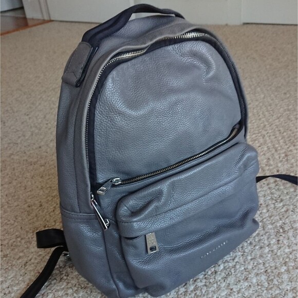 Marc Jacobs Gray Leather medium Varsity Backpack - Picture 1 of 15